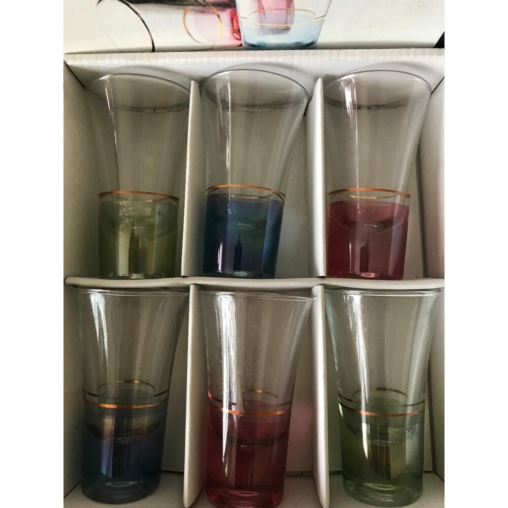 Circleware 2oz Color Shot Glasses Set of 6 Pieces New in Box